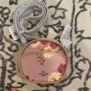 Coach Pink Floral Round Crossbody Bag